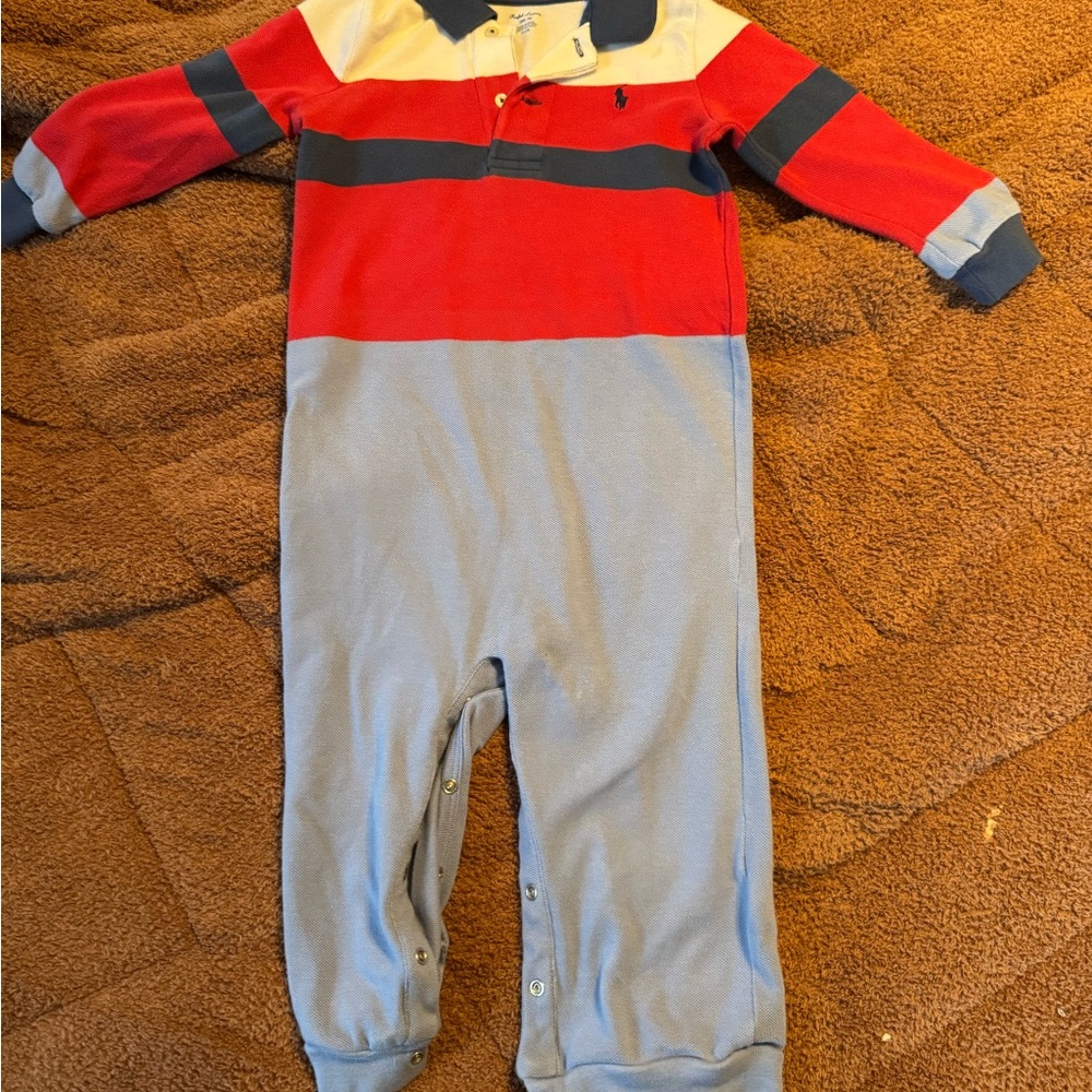 Polo by Ralph Lauren Red, Blue, and White Kids One Piece